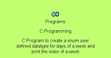 C Program to create a enum user defined datatype for days of a week and print the index of a week