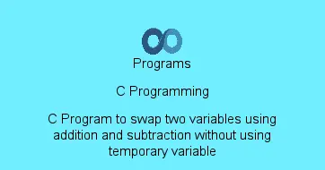 C Program to swap two variables using addition and subtraction without using temporary variable