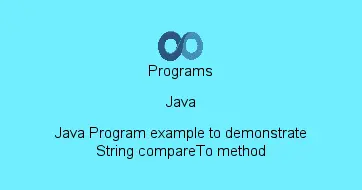Java Program example to demonstrate String compareTo method