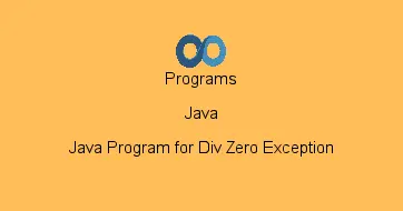 Java Program for Div Zero Exception